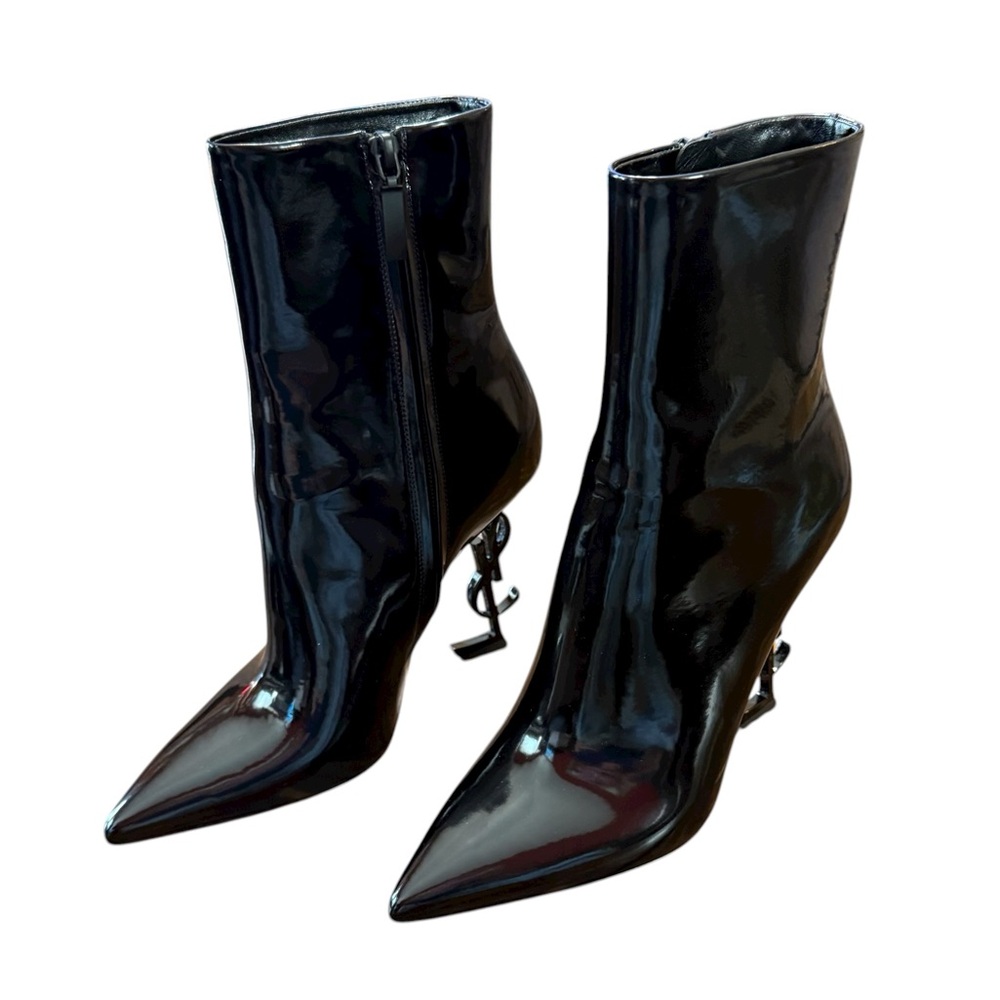 Saint Laurent Opyum 110 Patent Leather YSL Stiletto Heel Boots NEW EU 39 US 9 - Picture 3 of 11